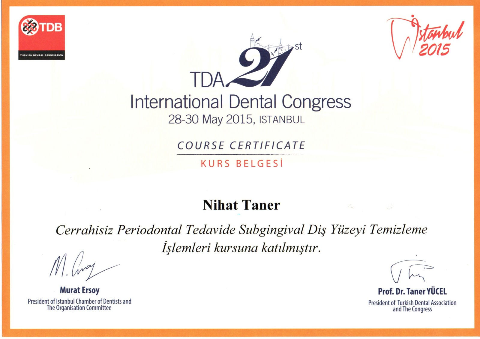 Cerrahisiz Periodontal Tedavide Subgingival Diş Yüzeyi Temizleme İşlemleri