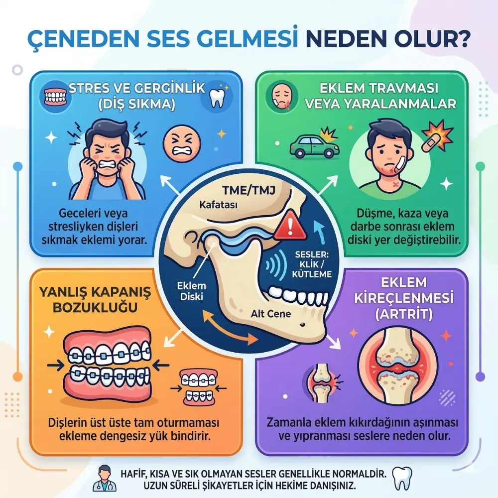 yemek yerken çeneden ses gelmesi