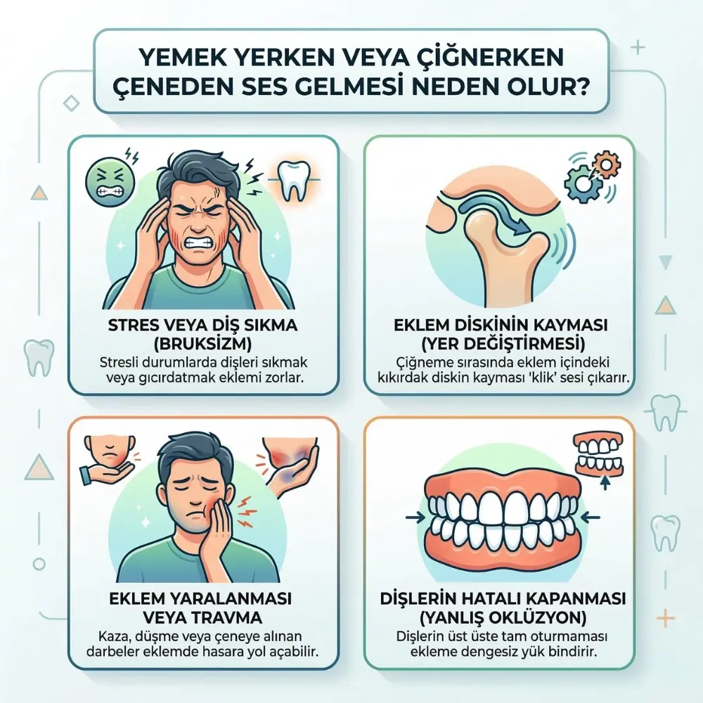 ağzı açınca çeneden ses gelmesi